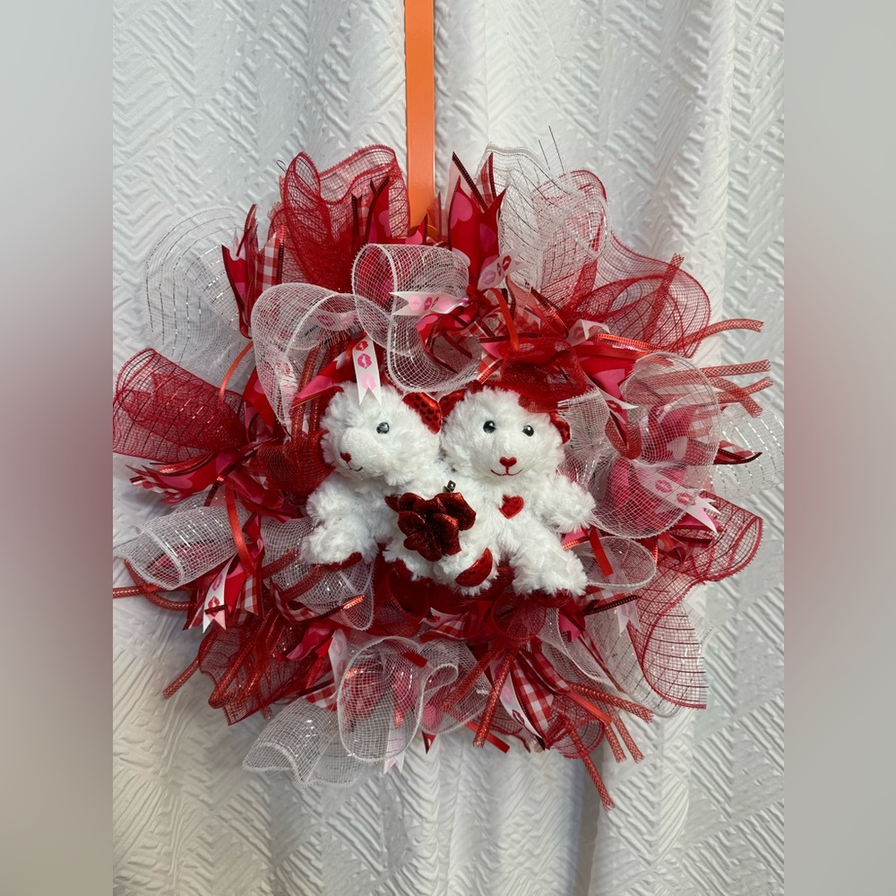handmade valentine’s day wreath